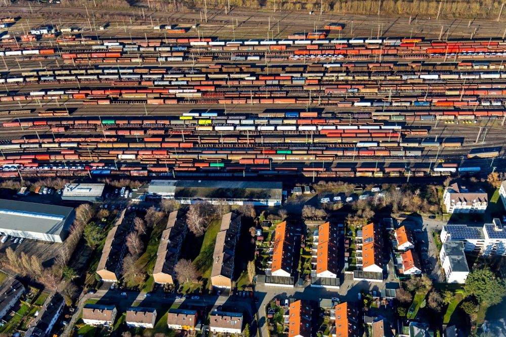 Aerial image Hagen - Marshalling yard and freight station of the Deutsche Bahn in Hagen in the state North Rhine-Westphalia, Germany