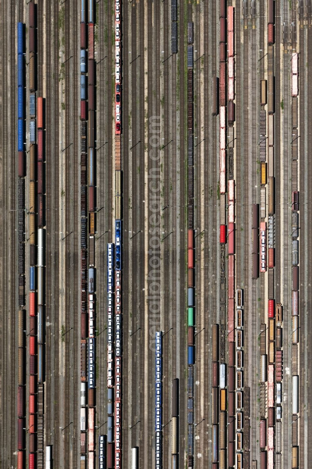 Aerial image Mannheim - Marshalling yard and freight station of the Deutsche Bahn in Mannheim in the state Baden-Wurttemberg, Germany