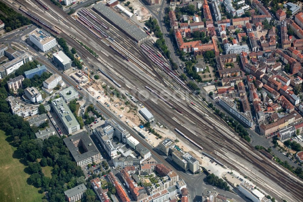 Aerial photograph Nürnberg - Marshalling yard and freight station of the Deutsche Bahn in Nuremberg in the state Bavaria, Germany