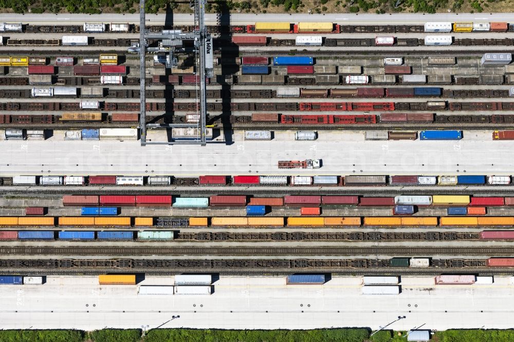 Aerial image München - Marshalling yard and freight station of the Deutsche Bahn in the district Bogenhausen in Munich in the state Bavaria, Germany