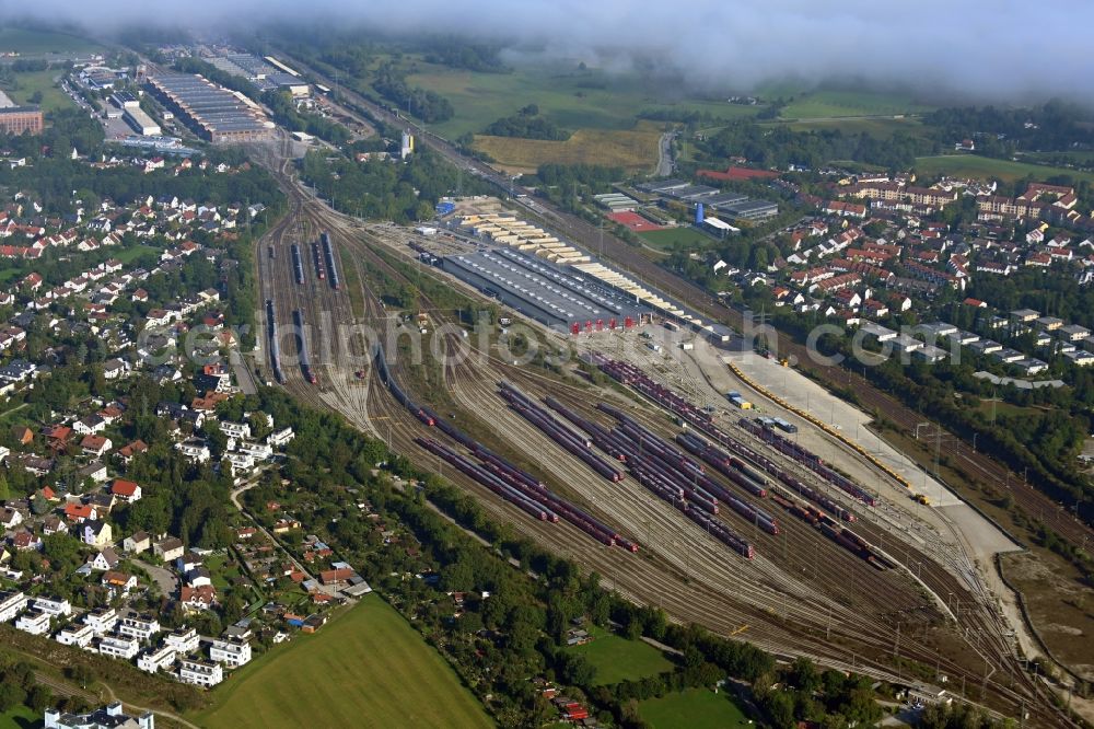 Aerial image München - Marshalling yard and freight station of the Deutsche Bahn in the district Pasing-Obermenzing in Munich in the state Bavaria, Germany
