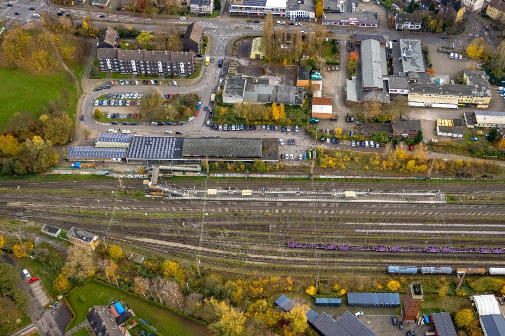 Aerial photograph Gladbeck - marshalling yard and freight station in Gladbeck at Ruhrgebiet in the state North Rhine-Westphalia, Germany