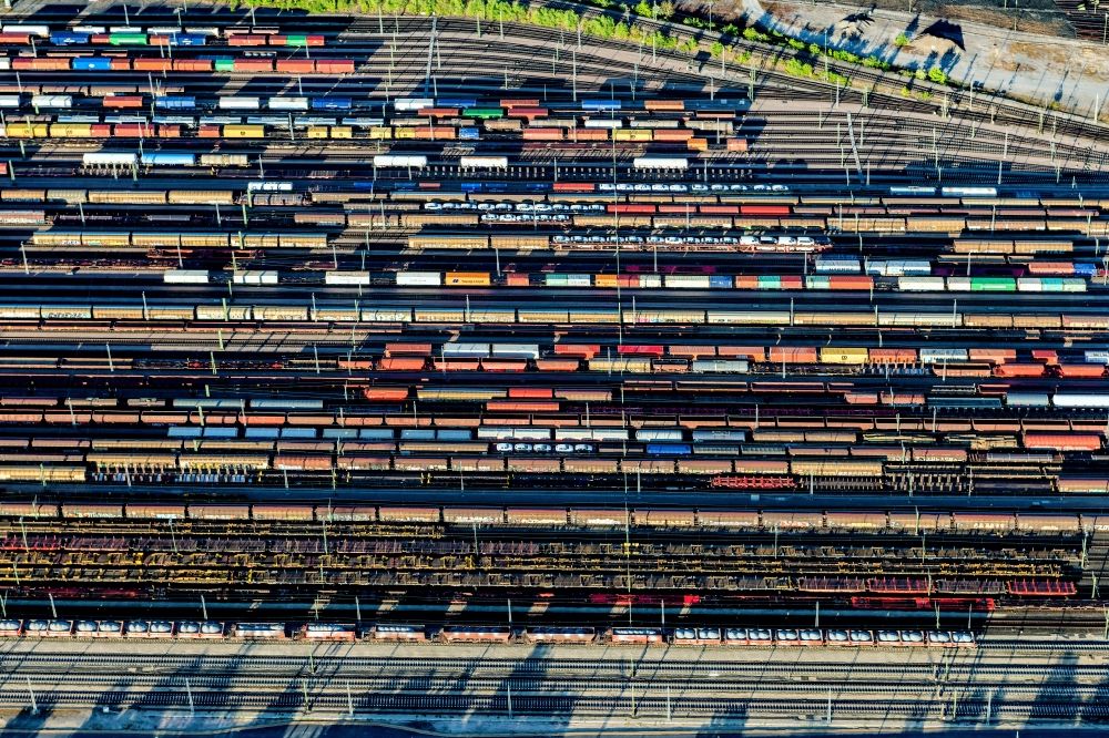 Seevetal from above - Marshalling yard and freight station Maschen of the Deutsche Bahn in the district Maschen in Seevetal in the state Lower Saxony, Germany
