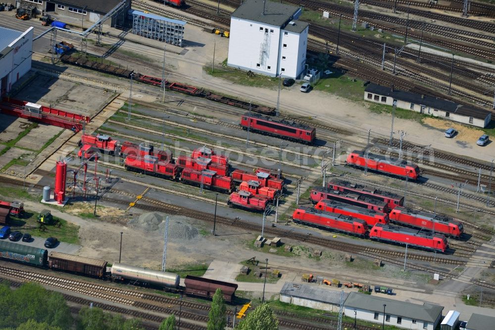 Aerial photograph Neuseddin - Marshalling yard and freight station of the Deutsche Bahn in Neuseddin in the state Brandenburg