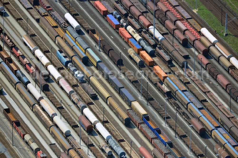 Aerial image Neuseddin - Marshalling yard and freight station of the Deutsche Bahn in Neuseddin in the state Brandenburg