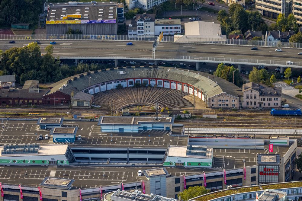 Aerial photograph Siegen - Marshalling yard and freight station of the Deutsche Bahn in Siegen in the state North Rhine-Westphalia, Germany