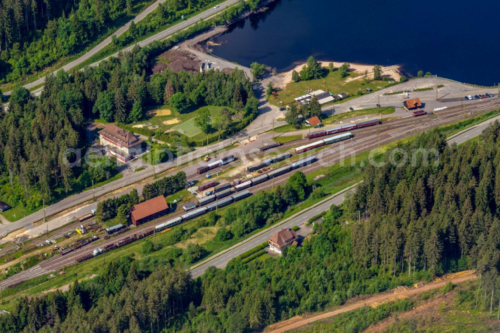 Aerial image Seebrugg - Marshalling yard and freight station of the Deutsche Bahn in Seebrugg in the state Baden-Wuerttemberg, Germany