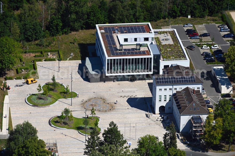 Hohen Neuendorf from above - Town Hall building of the city administration on Triftstrasse in Hohen Neuendorf in the state Brandenburg, Germany