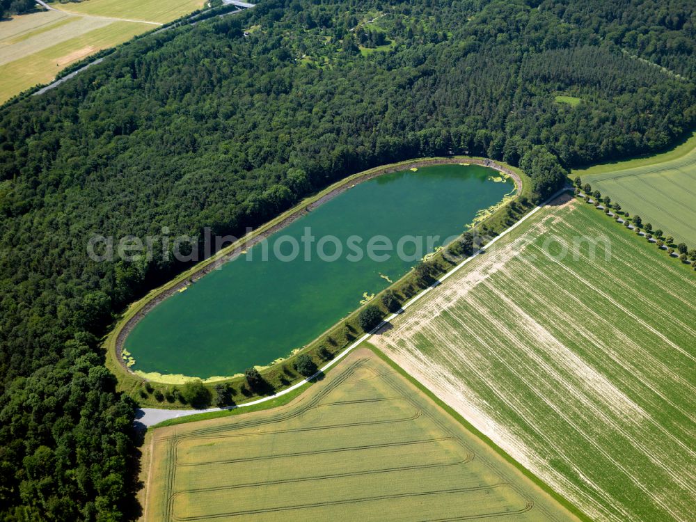 Aerial image Sickenhausen - Retention basin and water storage in Sickenhausen in the state Baden-Wuerttemberg, Germany