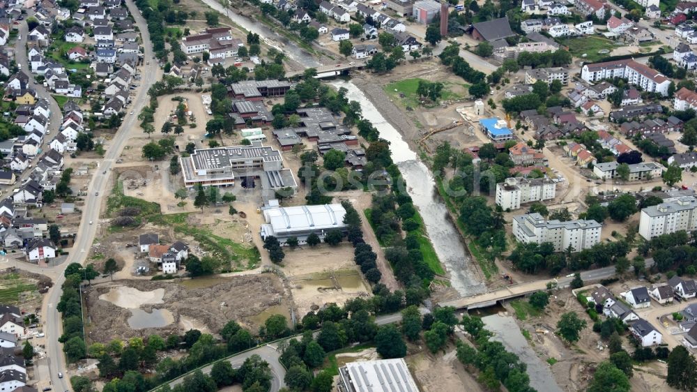 Bad Neuenahr-Ahrweiler from the bird's eye view: Realschule and Don Bosco School after the flood disaster in the Ahr valley this year in Bad Neuenahr-Ahrweiler in the state Rhineland-Palatinate, Germany