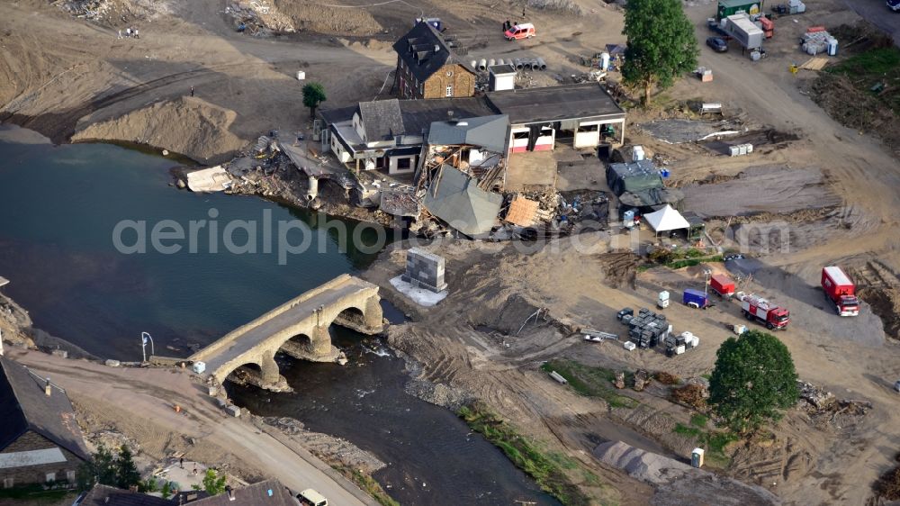 Aerial photograph Rech - Rech after the flood disaster this year in the state Rhineland-Palatinate, Germany