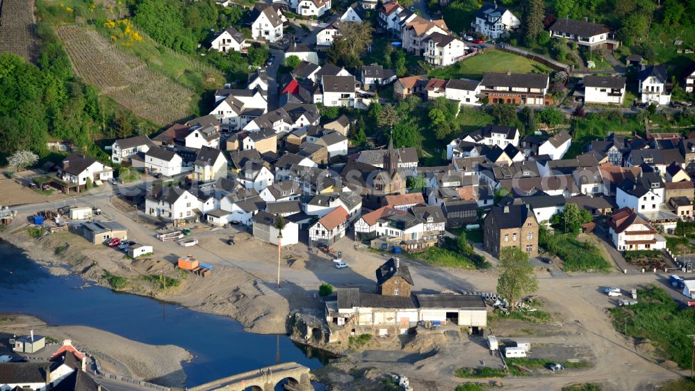 Aerial image Rech - Right around 10 months after the flood disaster in 2021 in the state Rhineland-Palatinate, Germany