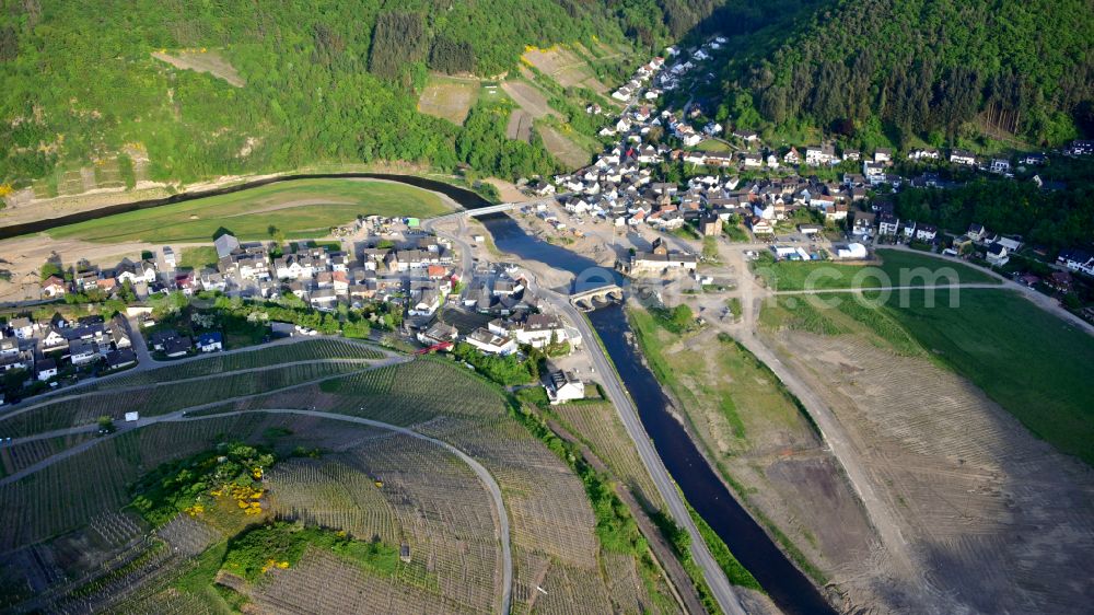 Aerial photograph Rech - Right around 10 months after the flood disaster in 2021 in the state Rhineland-Palatinate, Germany