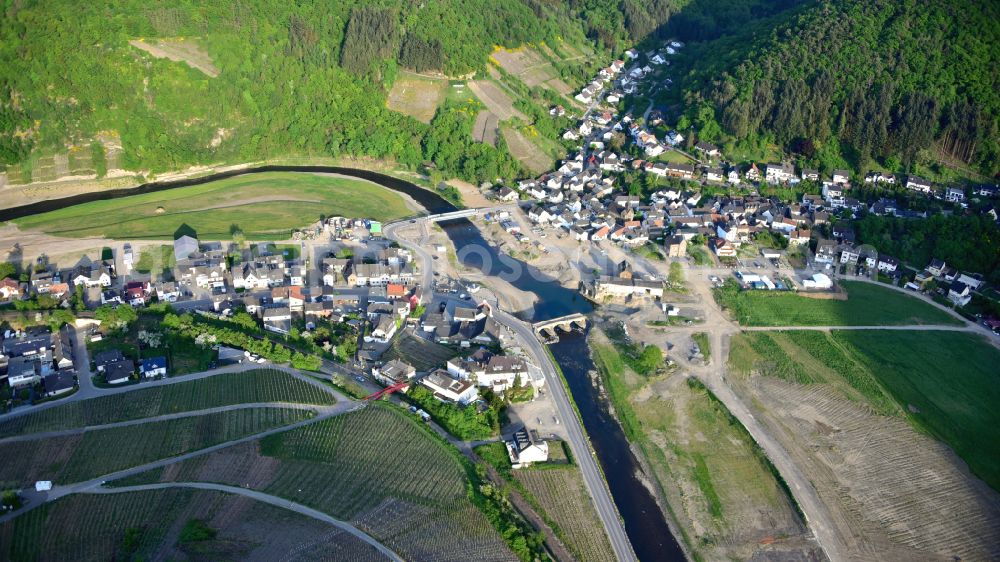 Rech from the bird's eye view: Right around 10 months after the flood disaster in 2021 in the state Rhineland-Palatinate, Germany