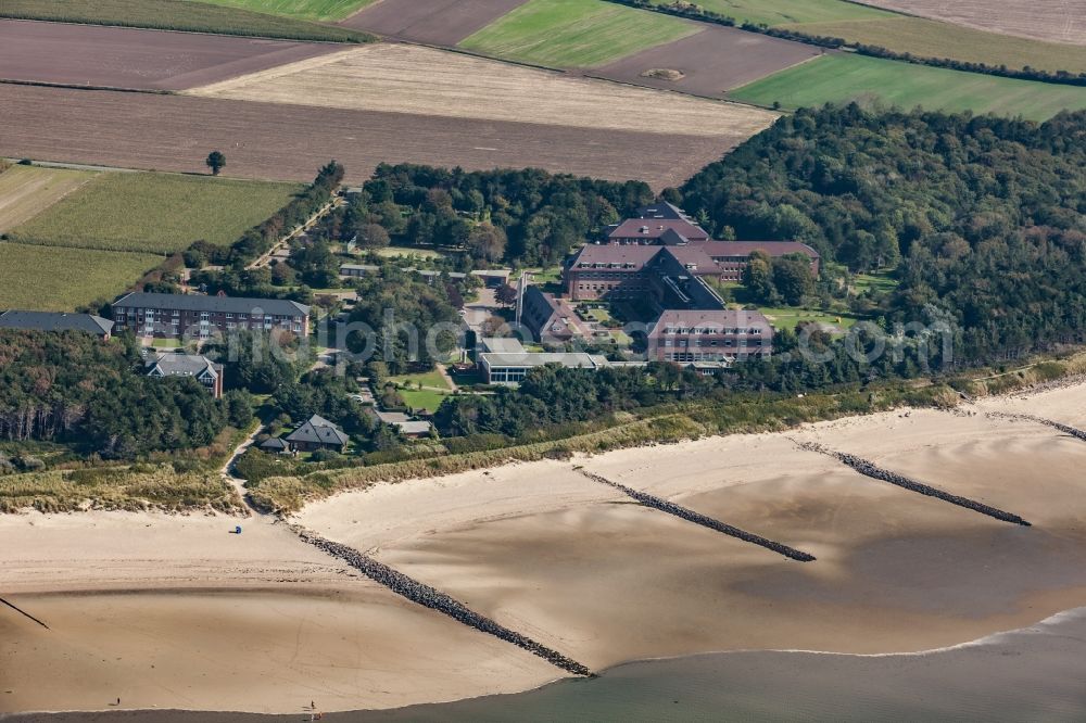 Aerial photograph Utersum - Rehabilitation center and health clinic on Foehr in the state Schleswig-Holstein, Germany