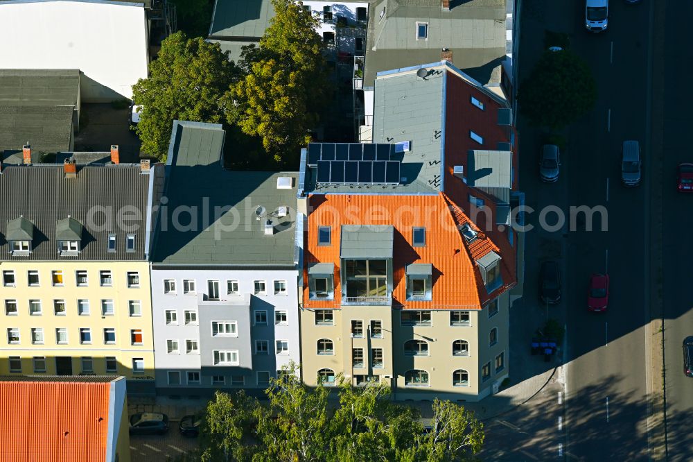 Aerial photograph Halle (Saale) - Apartment complex Volkmannstrasse corner Dzondistrasse in the district Noerdliche Innenstadt in Halle (Saale) in the state Saxony-Anhalt, Germany