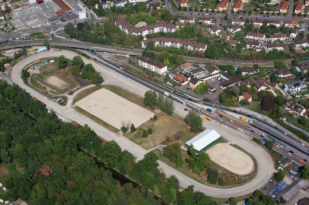 Aerial photograph Muttenz - Equestrian training ground Schaenzli in Muttenz in the canton Basel-Landschaft, Switzerland