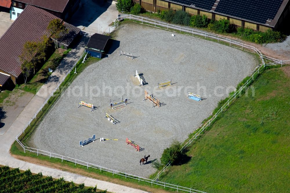 Untergruppenbach from above - Equestrian training ground and tournament training gallery in Untergruppenbach in the state Baden-Wurttemberg, Germany