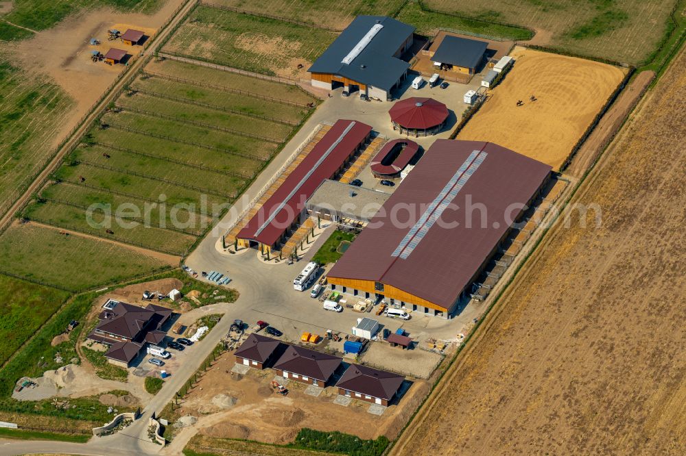 Herbolzheim from the bird's eye view: Building of stables in of Landsiedlung in Herbolzheim in the state Baden-Wuerttemberg, Germany