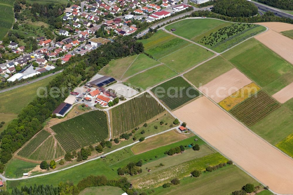 Aerial photograph Untergruppenbach - Building of stables at Hardthof in Untergruppenbach in the state Baden-Wurttemberg, Germany