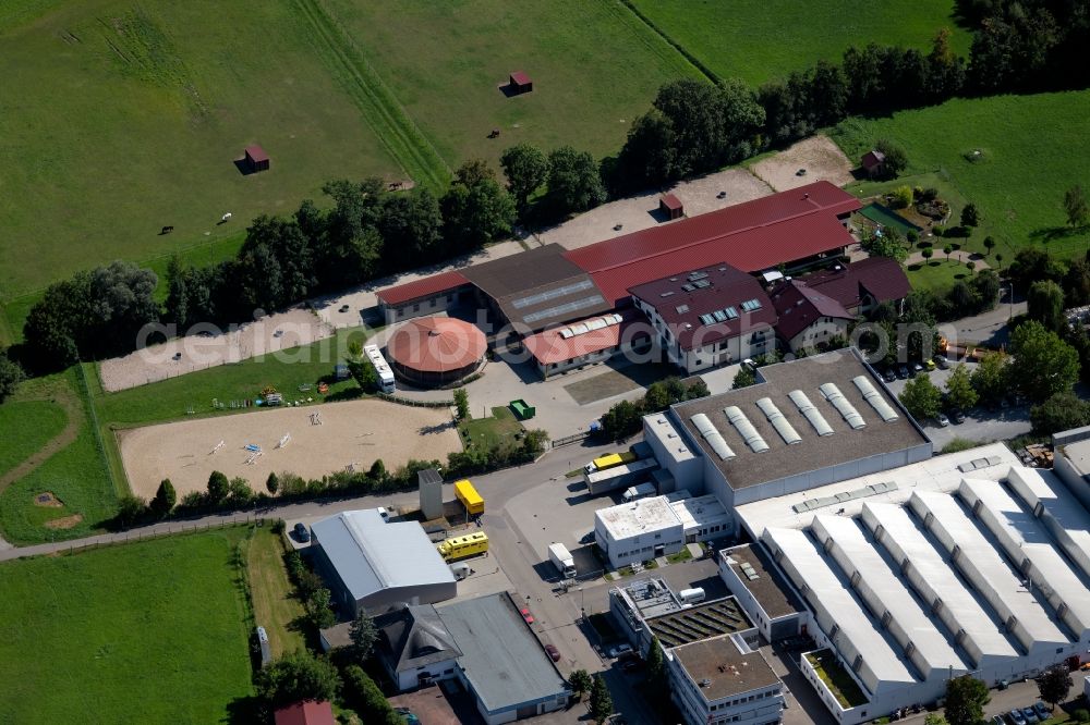 Aerial photograph Untergruppenbach - Building of stables at Muehlstrasse in Untergruppenbach in the state Baden-Wurttemberg, Germany