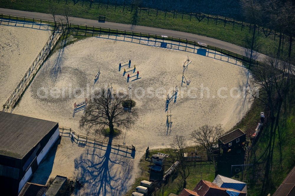 Dorsten from above - Building of stables on street Im Ovelguenne in Dorsten at Ruhrgebiet in the state North Rhine-Westphalia, Germany