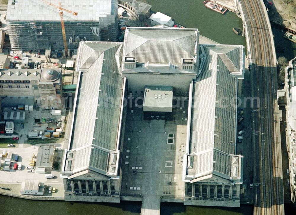 Aerial photograph Berlin - Rekonstruktionsarbeiten an der Museumsinsel in Berlin - Mitte.