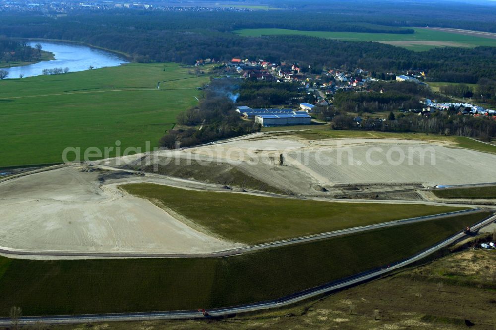 Griebo from above - Recultivation of the dumping ground in Griebo in the state of Saxony-Anhalt, Germany