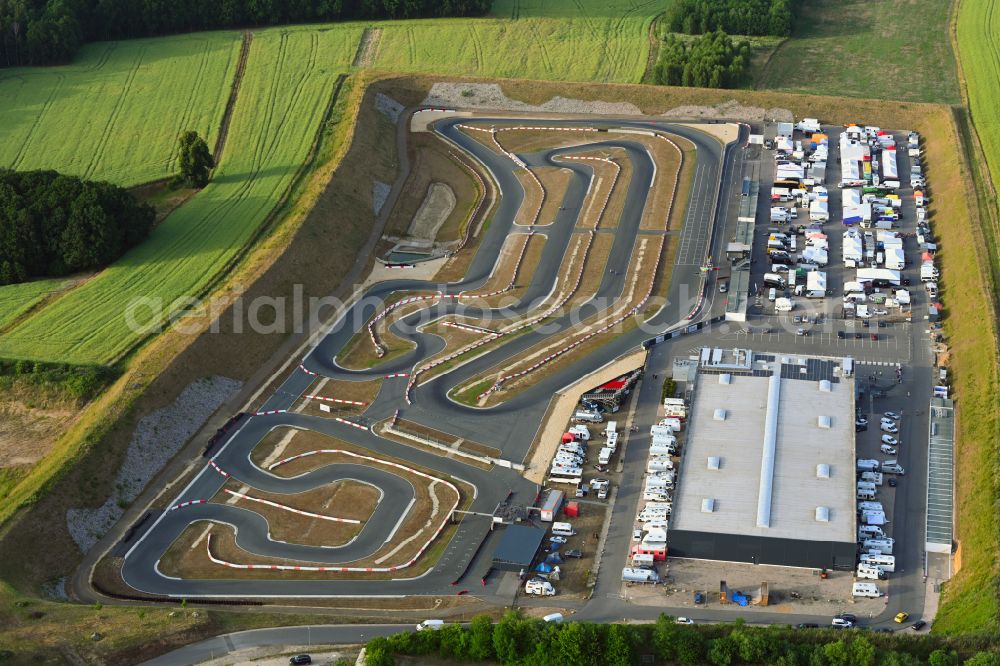 Aerial photograph Mülsen - Racetrack racecourse Arena E on street Niedermuelsener Hauptstrasse in Muelsen in the state Saxony, Germany