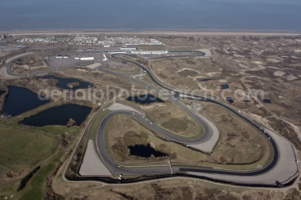 Aerial photograph Zandvoort - Racetrack racecourse Circuit Park Zandvoort Burgemeester van Alphenstraat in Zandvoort in Noord-Holland, Netherlands