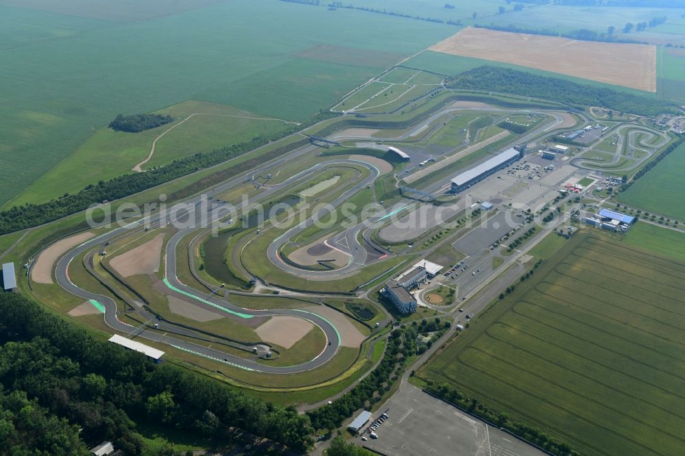 Oschersleben (Bode) from above - Racetrack racecourse Motorsport Arena Oschersleben in Oschersleben (Bode) in the state Saxony-Anhalt, Germany