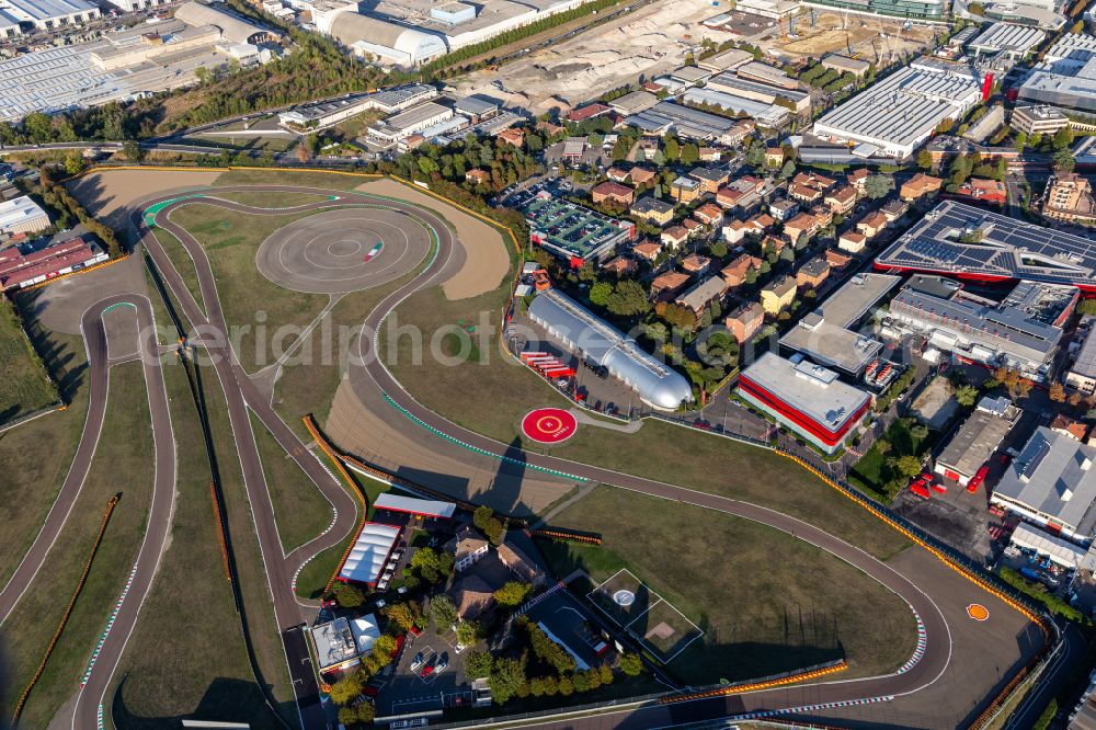 Aerial photograph Fiorano Modenese - Racetrack racecourse Pista di Fiorano - Circuito di Fiorano in Maranello in Emilia-Romagna, Italy