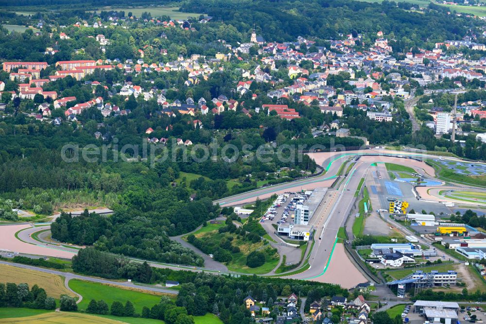 Aerial image Oberlungwitz - Racetrack racecourse in Oberlungwitz in the state Saxony