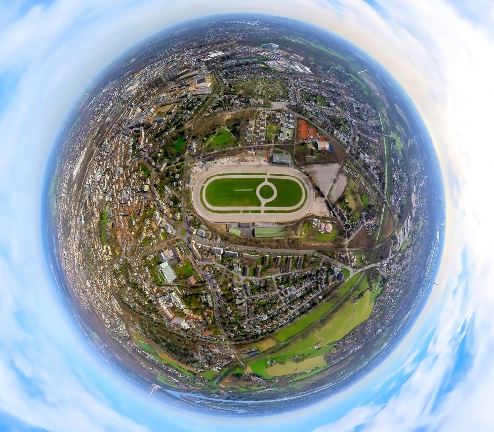 Aerial photograph Dinslaken - racetrack racecourse - trotting in Dinslaken in the state of North Rhine-Westphalia