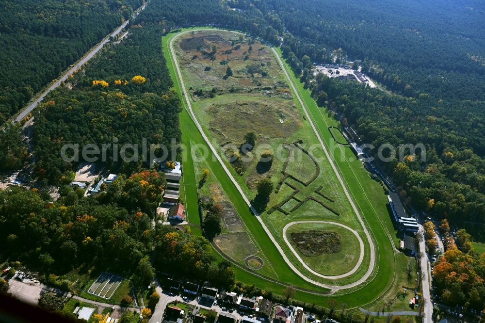 Haßloch from above - Racetrack racecourse - trotting in Hassloch in the state Rhineland-Palatinate, Germany
