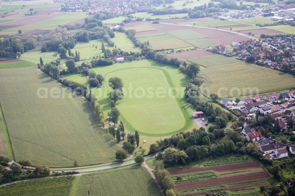 Aerial image Billigheim-Ingenheim - Racetrack racecourse - trotting in the district Billigheim in Billigheim-Ingenheim in the state Rhineland-Palatinate