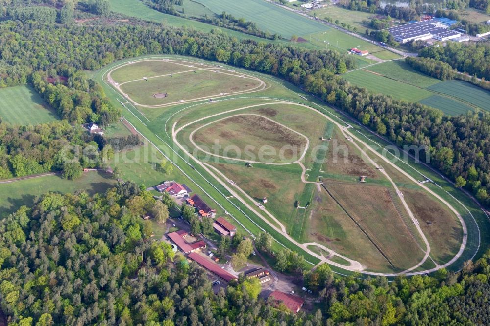 Wissembourg from the bird's eye view: Racetrack trotting Hippodrome de la hardt in Wissembourg in Grand Est, France