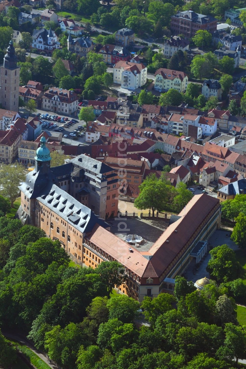 Aerial photograph Sondershausen - Residenzschloss in Sondershausen in the state Thuringia, Germany
