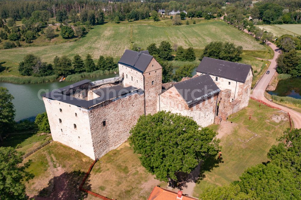 Aerial image Kastelholm - Remains of the ruins of the palace grounds of the former castle Kastelholm in Kastelholm in Alands landsbygd, Aland