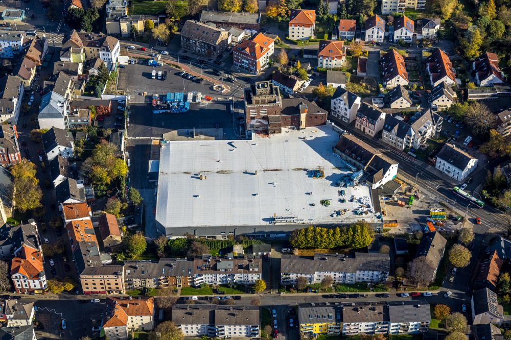 Bochum from the bird's eye view: Revitalization and expansion construction at the building complex of the shopping center Matrix in the district Langendreer in Bochum at Ruhrgebiet in the state North Rhine-Westphalia, Germany