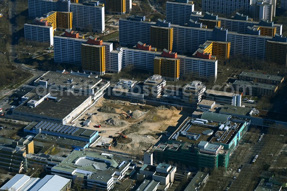 Aerial photograph Berlin - Revitalization and expansion construction at the building complex of the shopping center Maerkische Zentrum in the district Maerkisches Viertel in Berlin, Germany