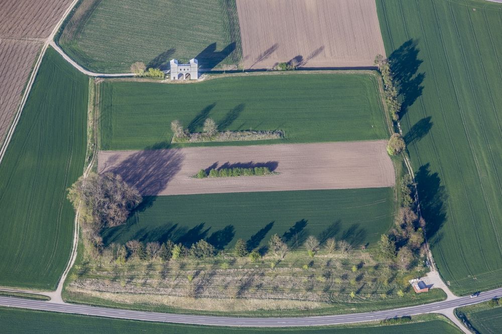 Pförring from above - Roman fort in the field landscape at Pfoerring in Bavaria