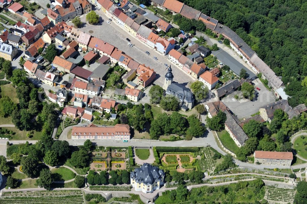 Dornburg-Camburg from the bird's eye view: View of the Rococo palace in Dornburg-Camburg in Thuringia