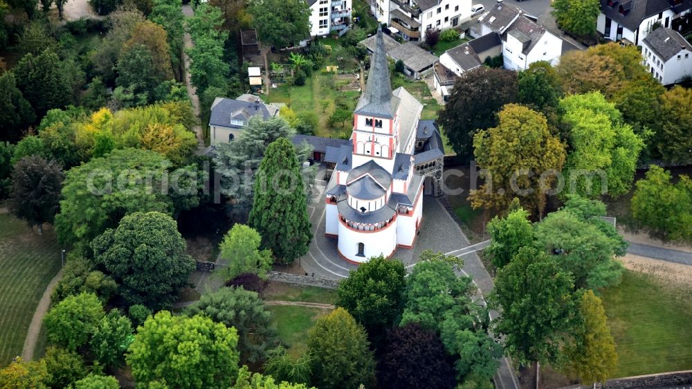 Bonn from the bird's eye view: Romanesque double church of St. Maria and Clemens in Schwarzrheindorf in the state North Rhine-Westphalia, Germany