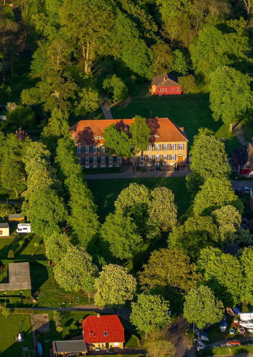 Aerial photograph Ludorf - View of the hotel Gutshaus Ludorf in the state Mecklenburg-West Pomerania