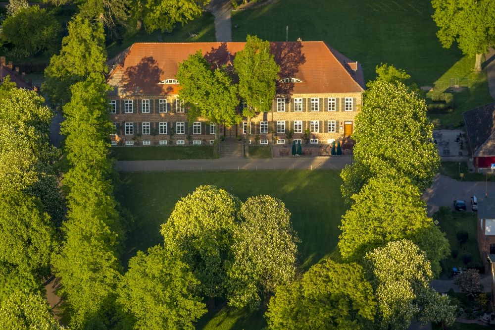 Ludorf from above - View of the hotel Gutshaus Ludorf in the state Mecklenburg-West Pomerania