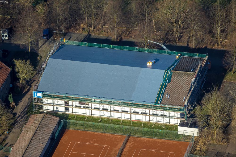 Aerial photograph Witten - Tennis court sports field Sport-UNION Annen eV on Kaelberweg in Witten in the state North Rhine-Westphalia, Germany