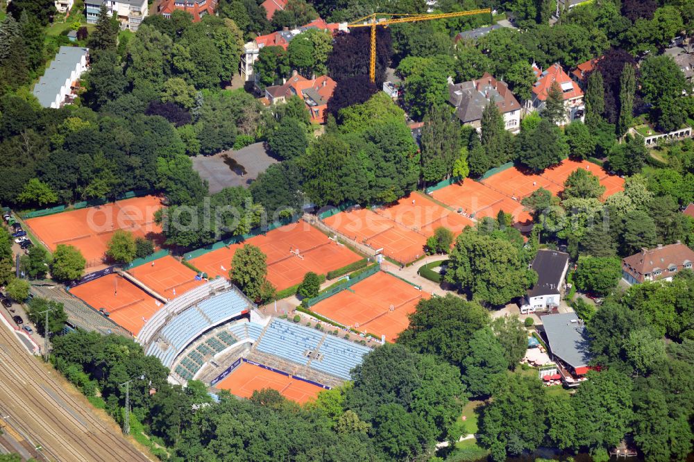 Aerial image Berlin - Tennis court sports field of Tennis-Club 1899 e.V. Blau-Weiss in Berlin, Germany