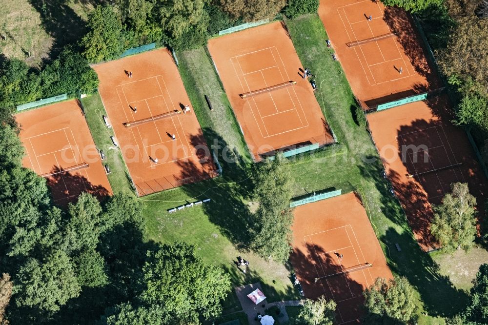 Aerial image Lüneburg - Tennis court sports field THC Lueneburg in Lueneburg in the state Lower Saxony, Germany