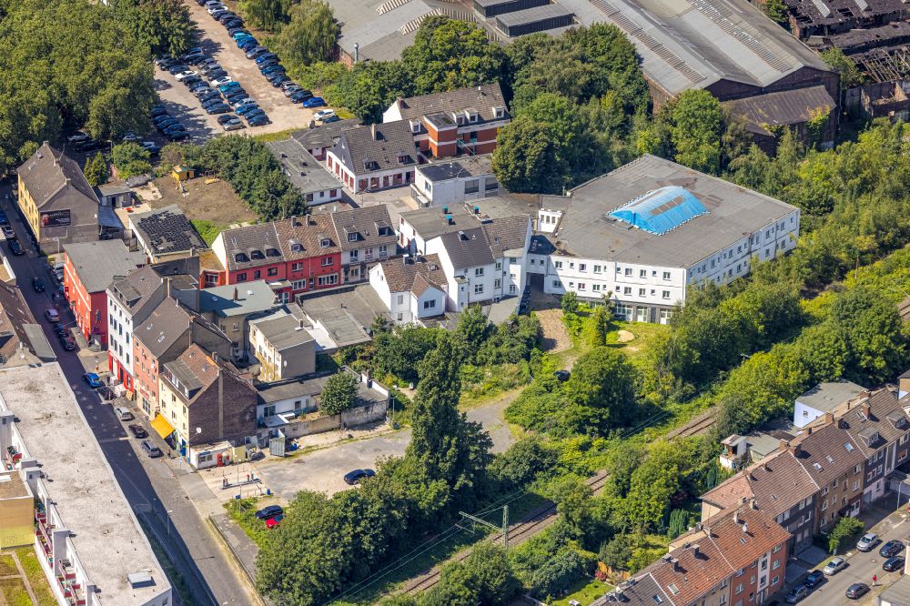 Aerial photograph Bochum - Street and prostitution center for commercial sex service in of Gussstahlstrasse in the district Bochum Mitte in Bochum in the state North Rhine-Westphalia, Germany
